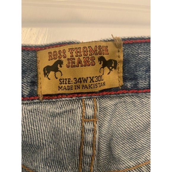 Ross Thomson Men Flat Front 5 Pocket Blue Jeans Size 34" x 30"  Denim #94572 - Picture 5 of 5